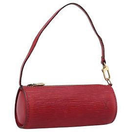 LOUIS VUITTON Epi Soufflot Pouch Accessory Pouch Red LV Auth 202968