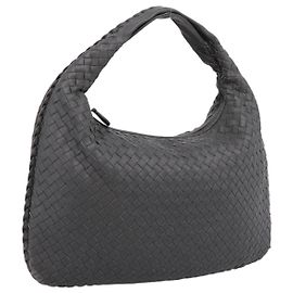 Bolsa de Ombro Hobo BOTTEGA VENETA INTRECCIATO em couro cinza autêntica 204169V