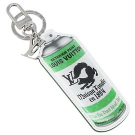 LOUIS VUITTON Monogram Porte Cle Paint Charm Leather Green MP3384 LV Auth 167611SAM
