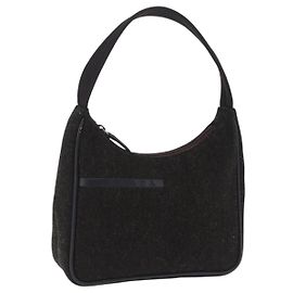 PRADA PRADA Sports Accessory Pouch Canvas Wool Black Auth 203830A