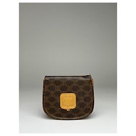 Céline Vintage Celine Macadam Canvas Bifold Wallet Ende der 1980er Brown Tan