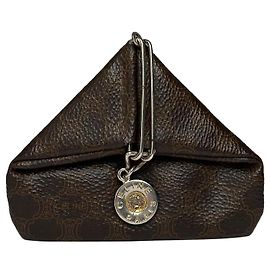 Céline Clutch Plegable Vintage Celine Macadam finales de los 1970 Marrón Oscuro