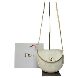 Autre Marque Vintage Dior Hexagonal Monogram Flap Crossbody Bag Ende 1970s Cream