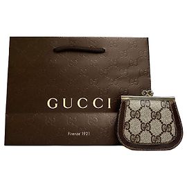 Monedero Vintage Gucci GG Plus Canvas c. finales de los 1970 Beige Brown