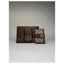 Vintage Gucci GG Supreme Bifold Wallet c. 2010s Beige Brown