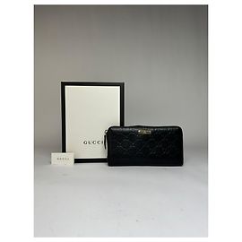 Portafoglio bifold Vintage Gucci GG Guccissima in pelle Fine anni 2000 Nero