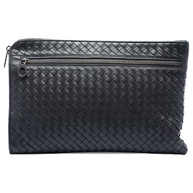 Clutch Bottega Veneta Intrecciato in Nappa grigio