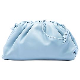 Borsa a tracolla The Mini Pouch in nappa blu Bottega Veneta
