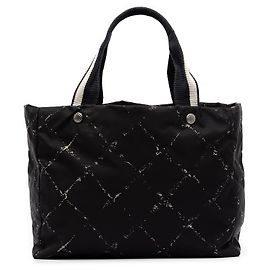 Chanel Old Travel Line Nylon Tote Schwarz