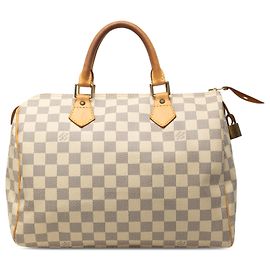 Bolsa Boston Louis Vuitton Speedy 30 Damier Azur Branca