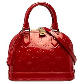 Red Louis Vuitton Monogram Vernis Alma BB Satchel