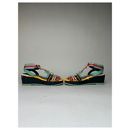 Vintage Issey Miyake Pleats Please Platform Wedge Sandal Early 2000s Multicolor EU36.5