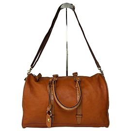Vintage Courreges Duffle Bag aus Narbenleder Rust Tan