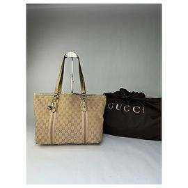 Vintage Gucci GG Canvas Tote Anfang 2000er Beige Brown