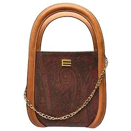 Vintage Etro strukturierte Handtasche mit Paisley-Print, Ende der 1990er Jahre, mehrfarbig