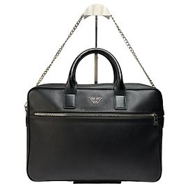 Borsetta strutturata in pelle testurizzata Vintage Emporio Armani Nera