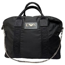 Borsa Tote Vintage Emporio Armani EVA Nylon Fine anni '90 Nero