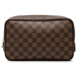 Bolso de mano Louis Vuitton Damier Ebene Trousse Toilette 25 Marrón