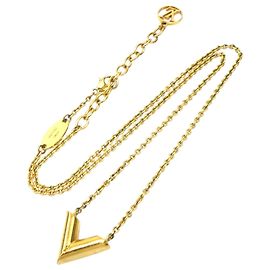 Collar Essential V Louis Vuitton chapado en oro