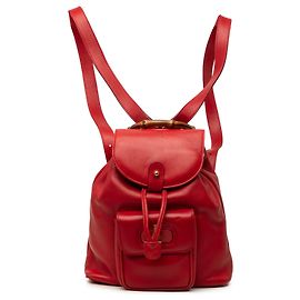 Zaino in pelle di vitello Bamboo Gucci rosso con coulisse