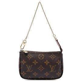Louis Vuitton Monogram Mini Pochette Accessoires Handtasche Braun