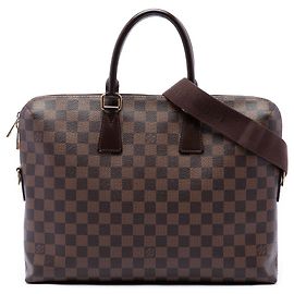 Borsa Business Louis Vuitton Damier Ebene Porte Documents Jour Marrone