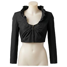 Pinko Black Ruffled Cropped Jacket