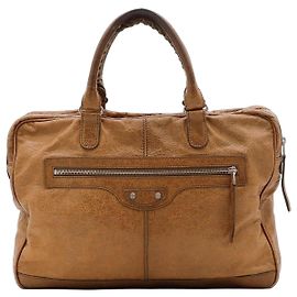 Balenciaga "The First" Sac Hobo en cuir marron