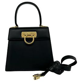 Borsa in pelle Salvatore Ferragamo con logo Gancini
