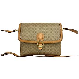 Céline Bolso de hombro de cuero Celine Macadam Blazon Logo Pattern
