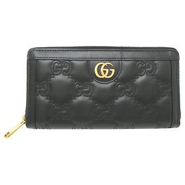 Cartera larga de piel negra de Gucci
