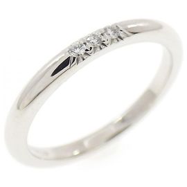 Autre Marque Tiffany Platinum Band Ring with Diamond