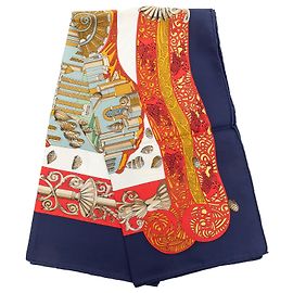 Lenço de seda Hermès Blue L Atlantide 90