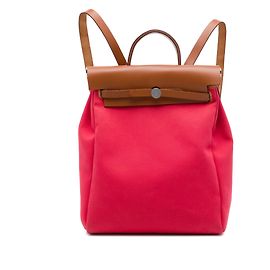 Mochila Hermès Red Toile Herbag A Dos Zip Retourne