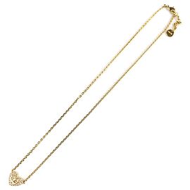 Autre Marque Colar Dior Gold Plated e Strass com Pingente de Coração Logo CD
