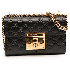 Gucci Borsa a Tracolla Small Guccissima con Lucchetto Nera