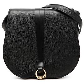 Chloé Mini Bolsa Tiracolo Alphabet em Pele de Bezerro Grão Preto