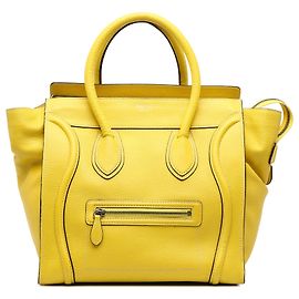 Céline Celine Yellow Mini Drummed Calfskin Luggage Tote