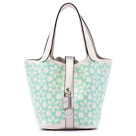 Hermès White Micro Swift Lucky Daisy Picotin Lock 14