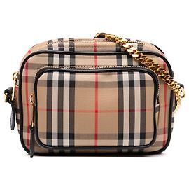 Burberry Beige House Check Canvas Camera Bag