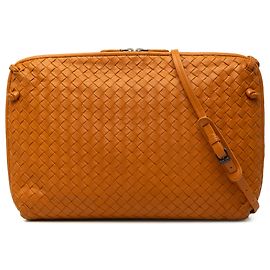 Bottega Veneta Borsa a tracolla Large Nappa Intrecciato Nodini Orange