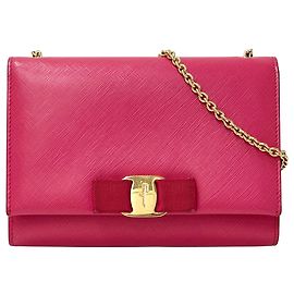 Pochette e borsa a tracolla in pelle rosa Salvatore Ferragamo