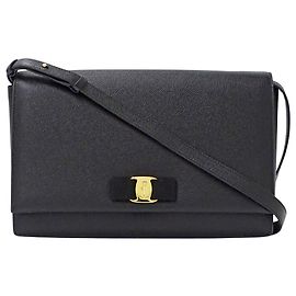 Borsa a tracolla in pelle nera Salvatore Ferragamo