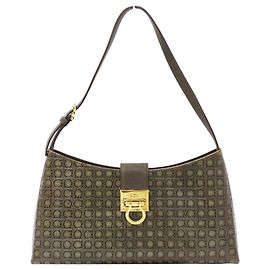 Borsa a tracolla in pelle kaki Salvatore Ferragamo