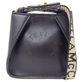 Stella Mc Cartney Stella McCartney Schultertasche aus schwarzem Leder