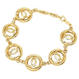 Pulseira de corrente vintage Chanel Coco Mark