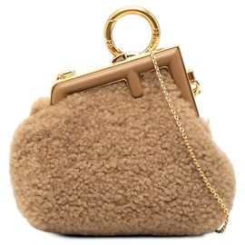 Borsa a spalla e pochette Fendi First Nano Mini con catena