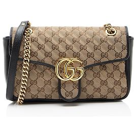 Bolso de solapa mediano Gucci Marmont en lona GG acolchada