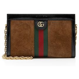 Borsa a tracolla media con catena Gucci Ophidia in camoscio