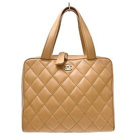 Chanel Surpique Zip Around Satchel Steppleder Medium